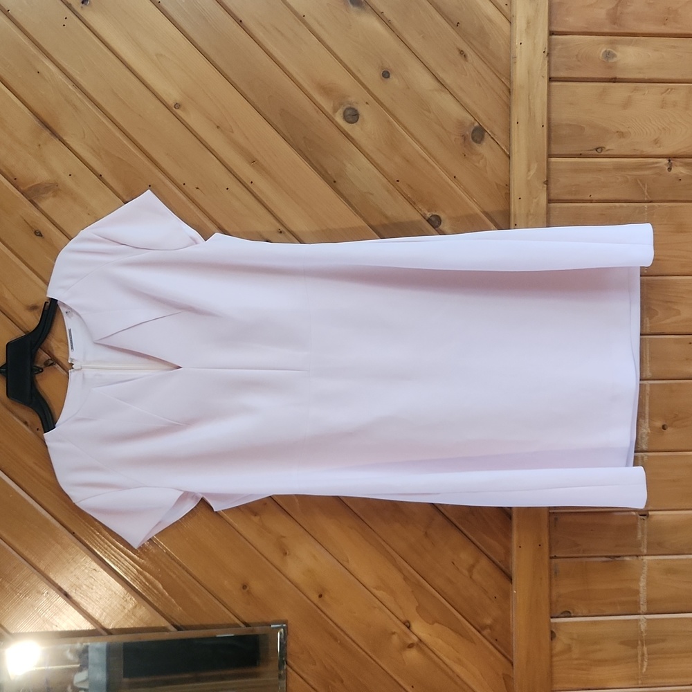 Elie Tahari Collection Short Sleeve Dart Fit & Flare Dress Size 16 Light…